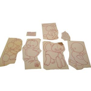 Vintage Stitched Animals Transfer Patterns, MCM Workbasket Iron On Transfers